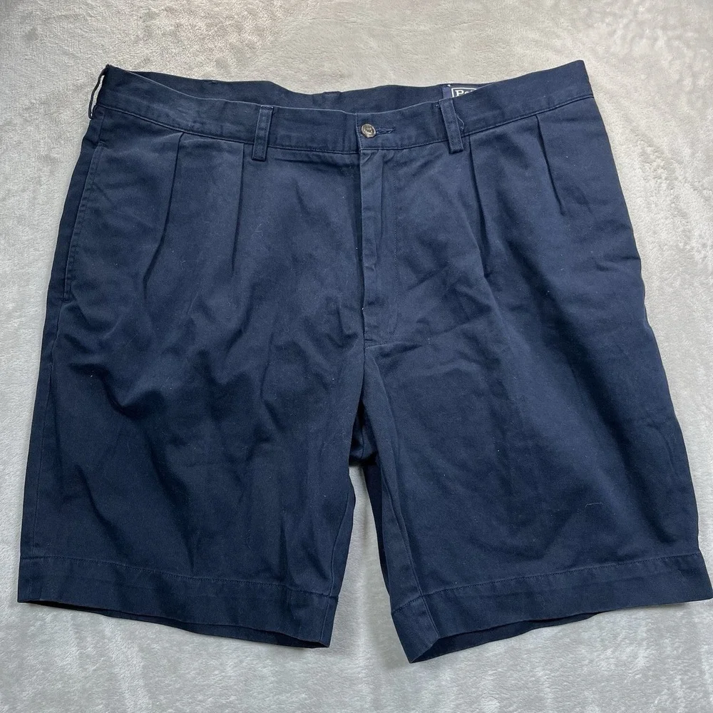 Polo Ralph Lauren Shorts Mens 38 Classic‎ Fit Pleated Chino Navy Blue